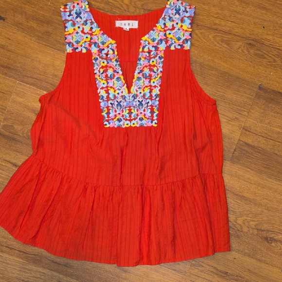 THML Tops - THML Red Embroidered Women's Top Size Small